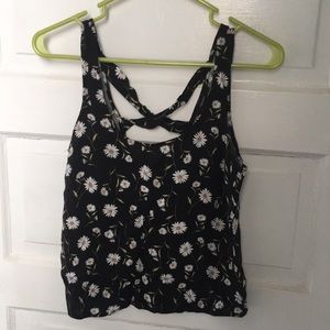 3 Forever 21 tank tops: 2 floral, 1 white w/ lace